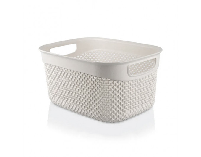 кошик пластмасовий HOME - 29x21,5x15см 6,6л без кришки, слонова кістка, DROP DESIGN