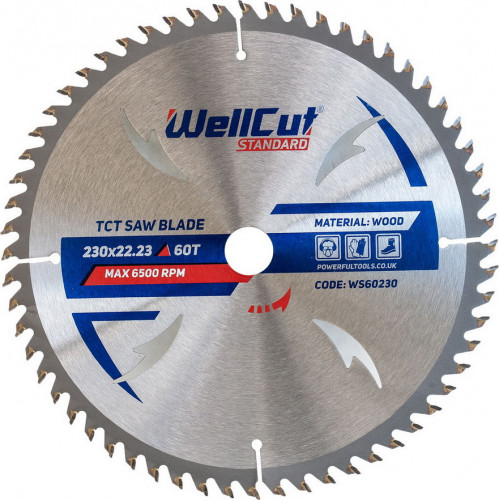 круг отрезной по дереву WellCut Standart  - 230*22,23 (60Т)