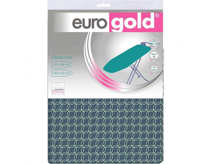 чохол для дошки для прасування Eurogold - 1200х380мм ,1200х420мм, з поролоном, синій з білою сіткою