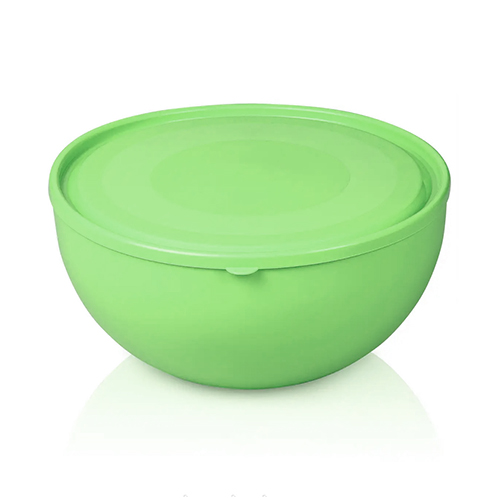 миска пластмассовая HOME - 16,5х8,5см 1,2л с крышкой, зеленая