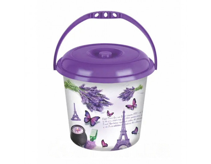 ведро HOME - 10л с крышкой, Ø34x31см, Париж