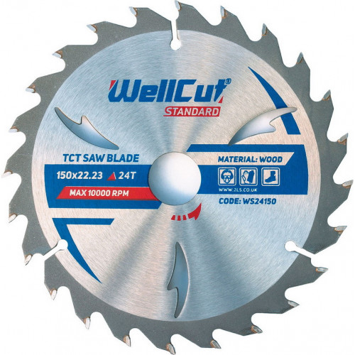 круг отрезной по дереву WellCut Standart  - 150*22,23 (24Т)